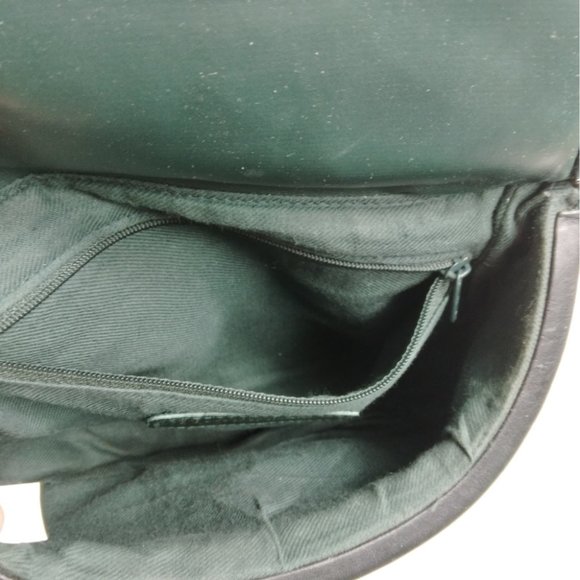 Tignanello Genuine Leather Green Saddlebag Crossbody Purse - Picture 6 of 7